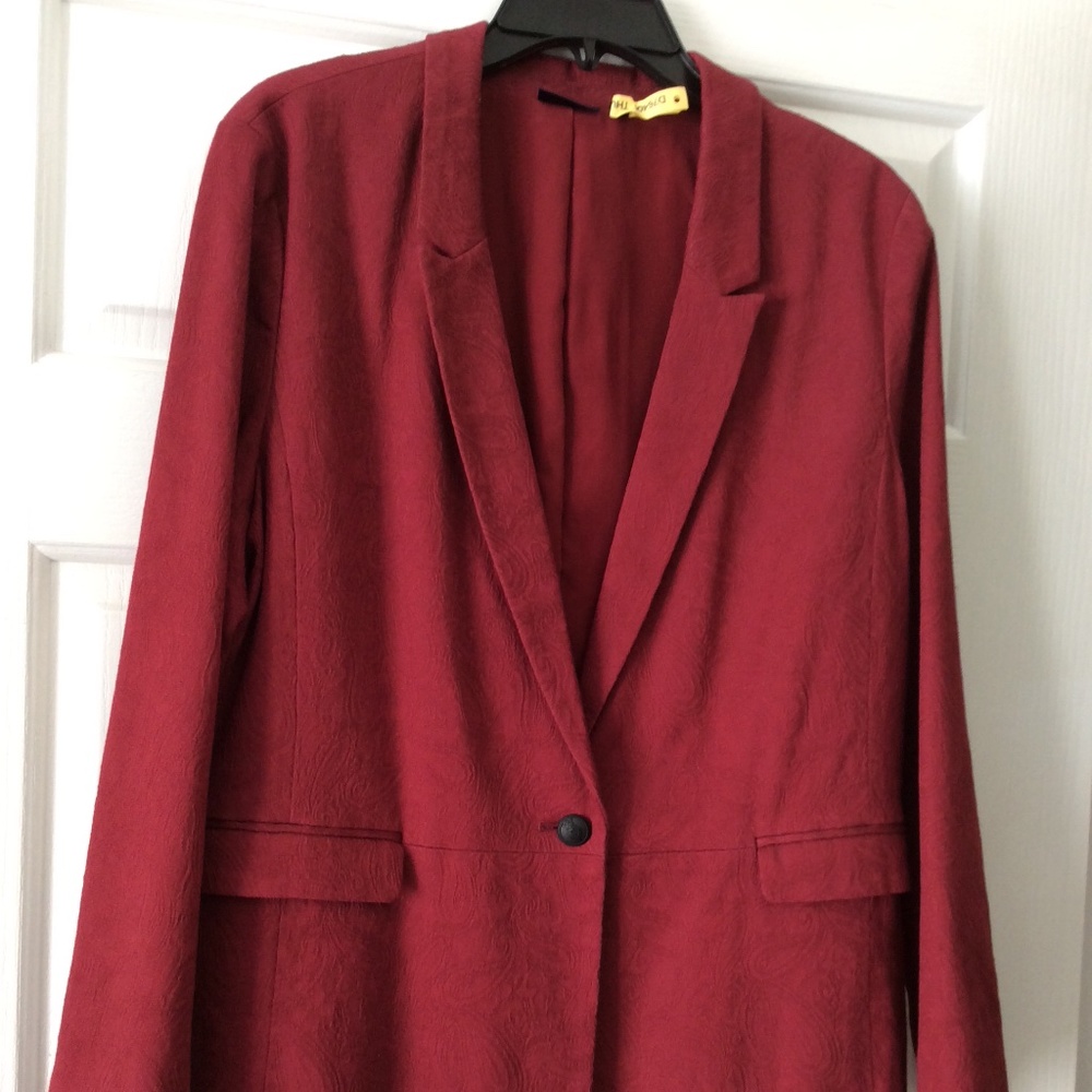 Burgundy brocade design cotton blazer - LAST CALL - FINAL!!!!